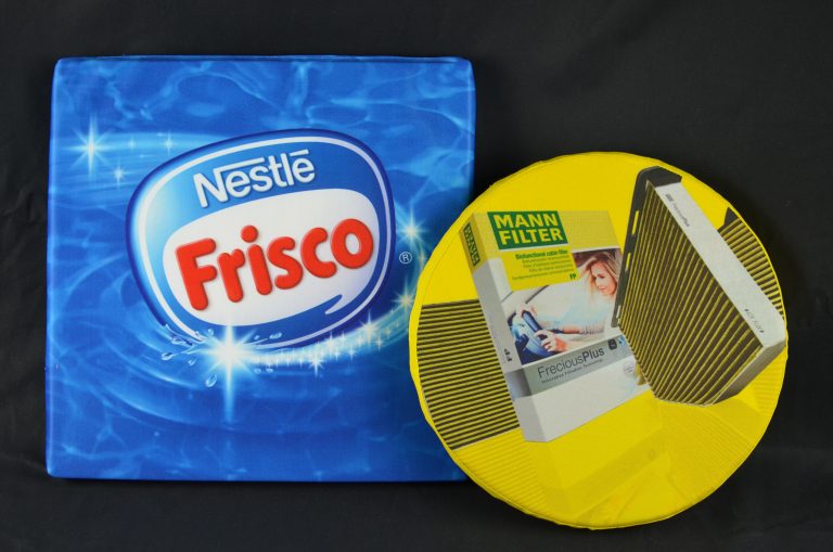 Fotodruck für Firmenwerbung auf Sitzkissen