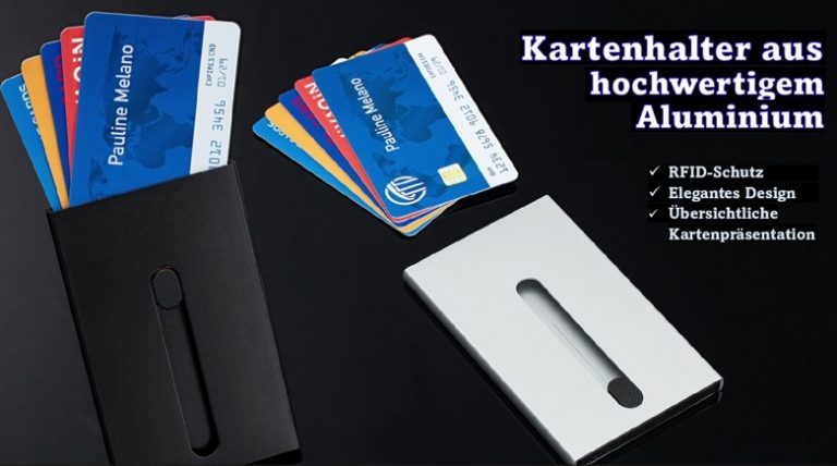 Kartenetui in schwarz und silber