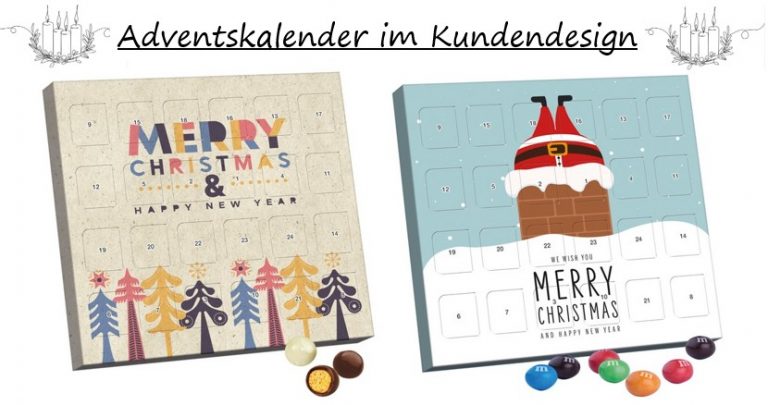Werbewirksame Adventskalender mit eigenem Slogan